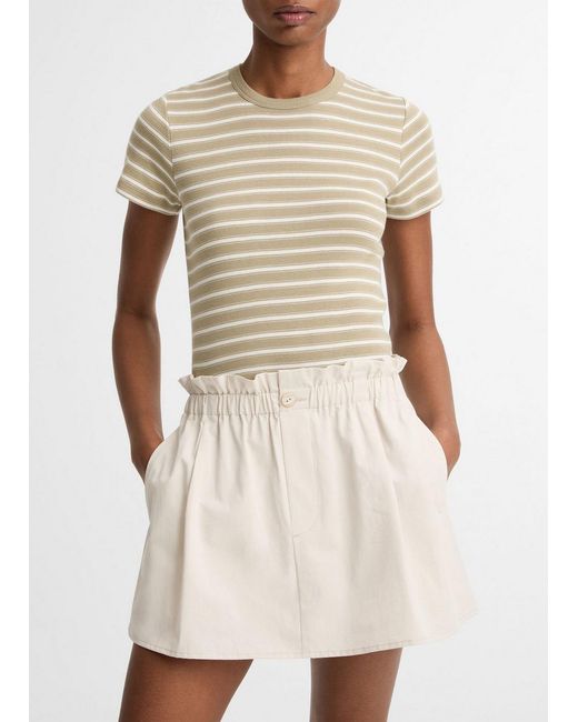 Vince Natural Striped Pima Cotton-Blend '90S Shrunken T-Shirt