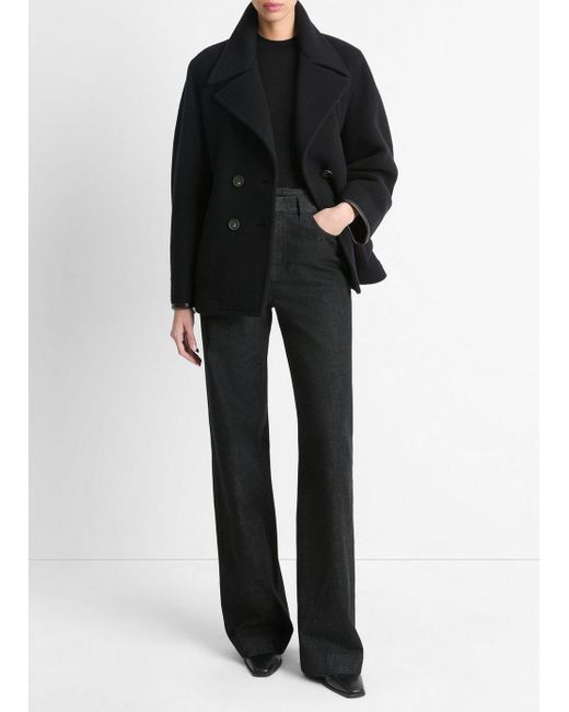 Vince Black Lofty Italian Wool-Blend Belted Jacket