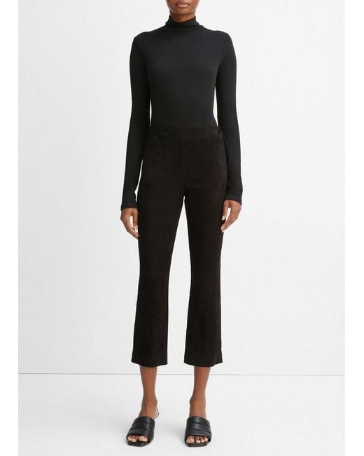 Vince Natural Stretch-Suede Cropped Flare Legging