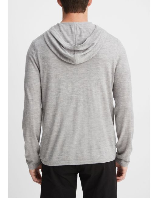 Vince Gray Featherweight Wool Cashmere Pullover Hoodie, Heather Grey, Size Xs for men