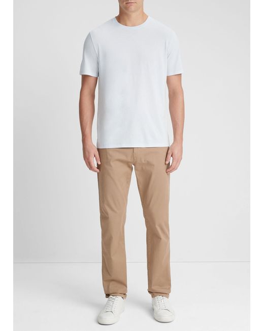 Vince Pima Cotton Crew Neck T-shirt, White, Size L for men