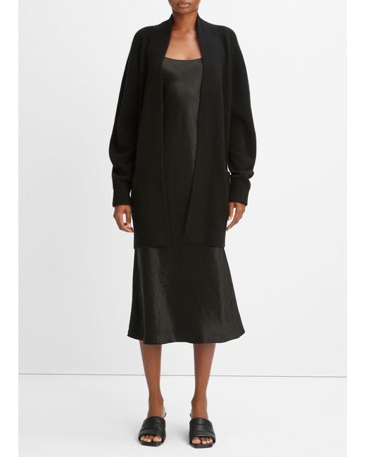 Vince Black Cashmere Open-Front Cardigan
