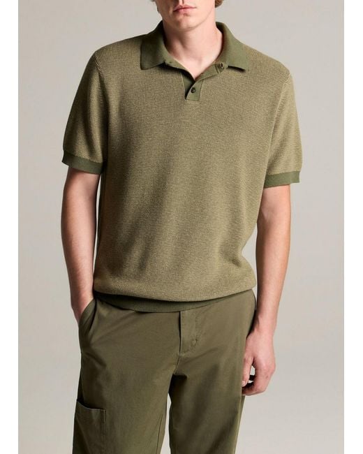 Vince Green Colorblock Feed-Stripe Cotton-Cashmere Polo Sweater for men