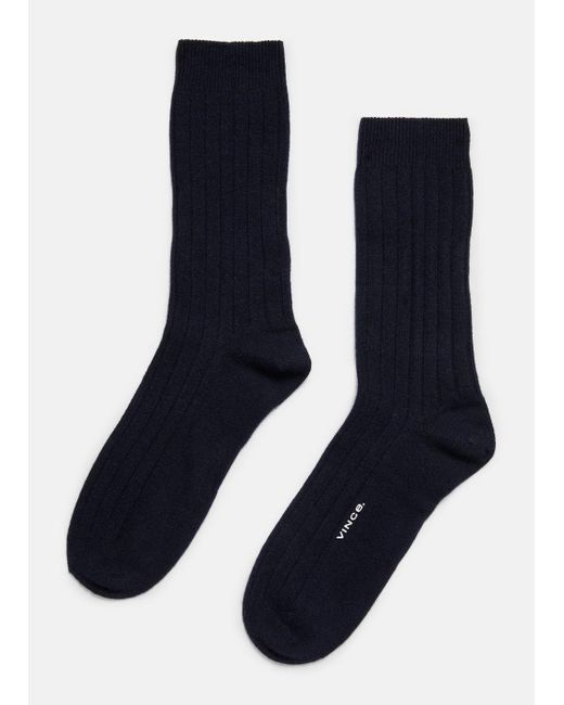 Vince Cashmere Rib Sock, Blue, Size S/m for men