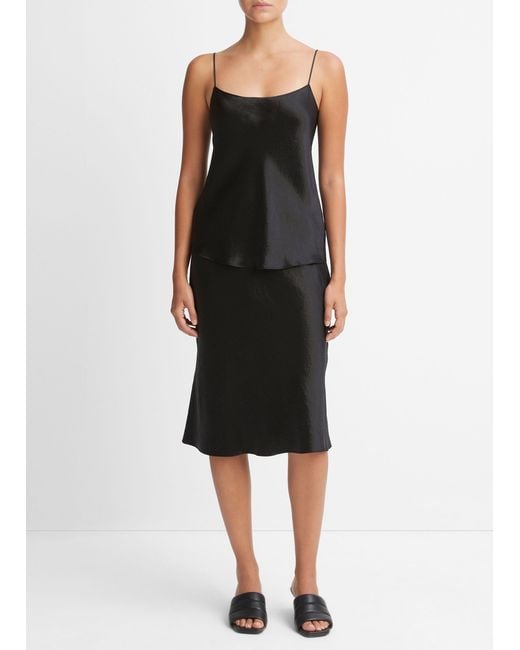 Vince Satin Cami, Black, Size Xs