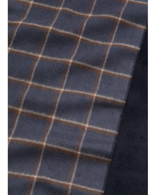 Vince Windowpane Wool And Cashmere Double-face Scarf, Blue for men