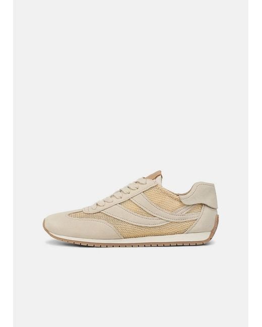 Vince White Oasis Raffia & Suede Runner Sneaker