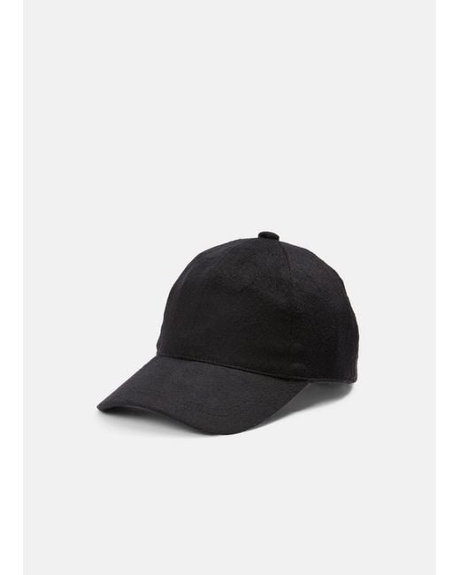 Vince Black Cashmere Baseball Cap for men