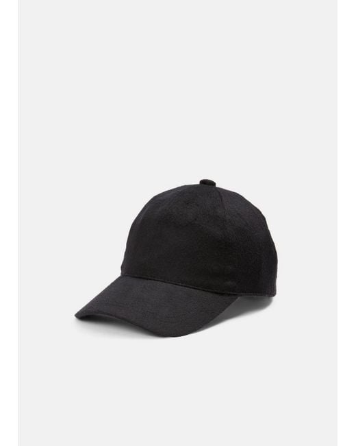 Vince Black Cashmere Baseball Cap for men