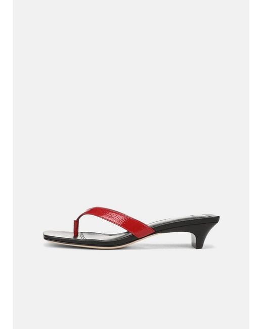 Vince White San Juan Patent Leather Heeled Thong Sandal