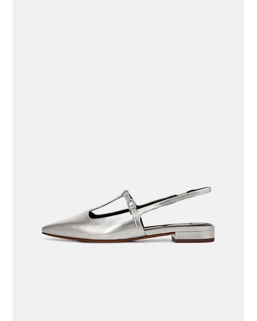 Vince White Iliana Metallic Leather Slingback Flat