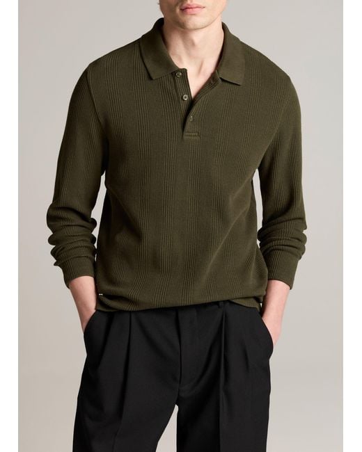 Vince Green Variegated Cotton Polo Shirt for men