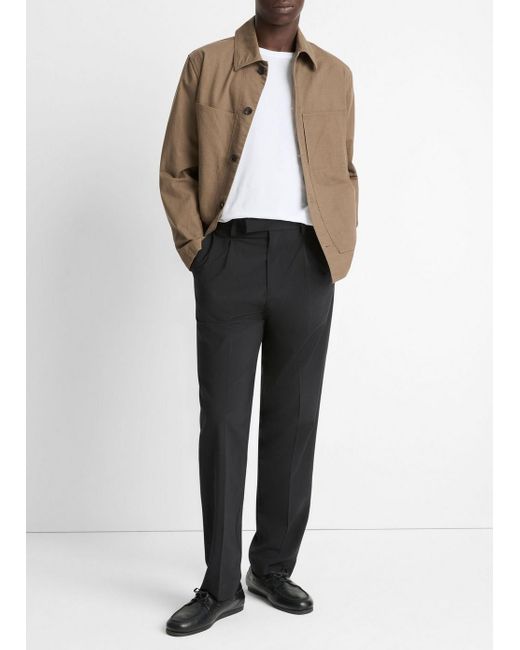 Vince Black Louie Relaxed Pleated Trouser for men