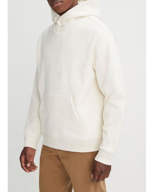 Vince Brushed Fleece Hoodie, White, Size S for men