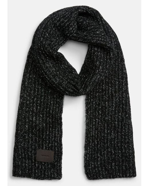 Vince Black Cardigan-Stitch Scarf for men
