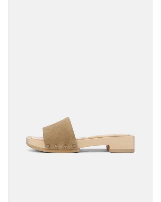 Vince White Barbara Suede Slide Sandal