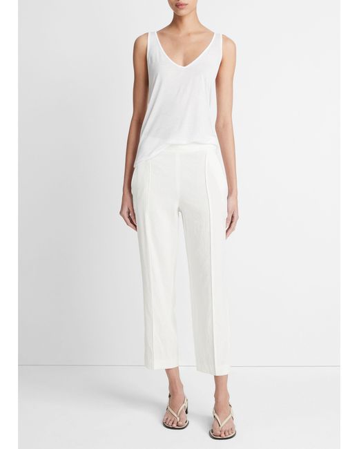 Vince White Mid-Rise Tapered Pull-On Pant, Off