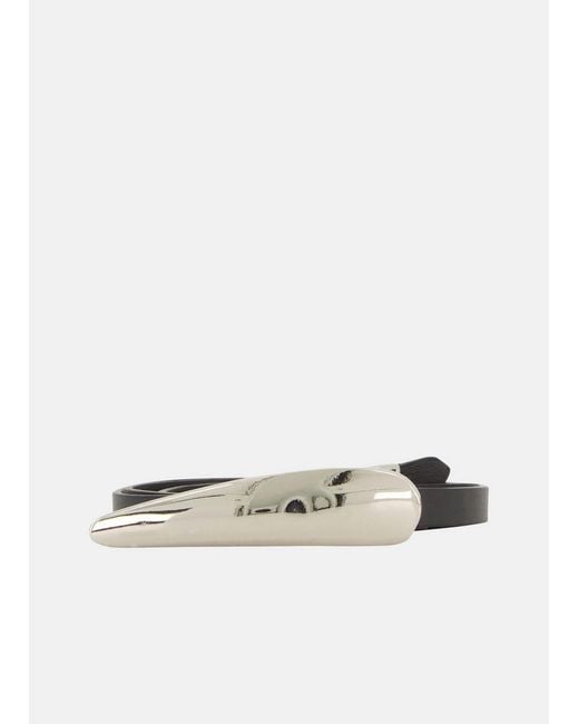 Vince White Amalia 15Mm Sculptural-Plaque Leather Belt
