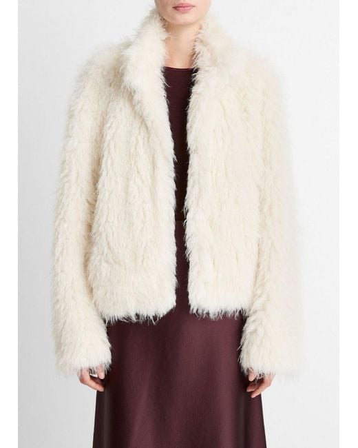 Vince Natural Shaggy Faux-Fur Jacket