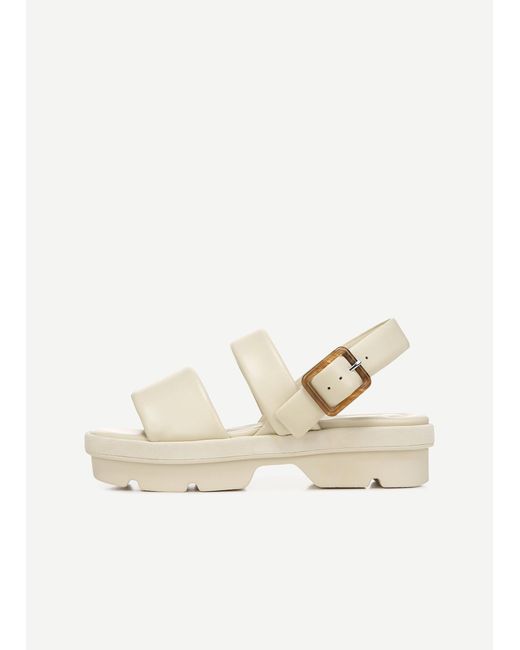 Vince Bowie Leather Lug-sole Slingback Sandal in Natural | Lyst