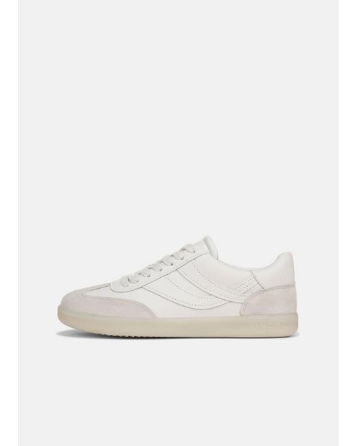 Vince Oasis Leather And Suede Sneaker, Chalk White, Size 8