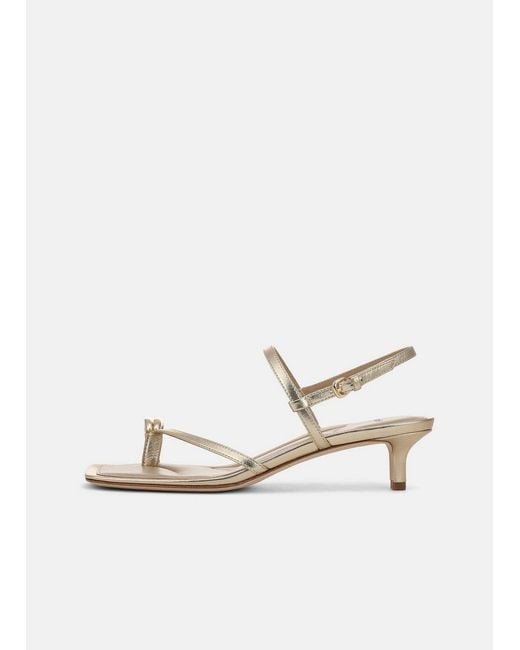 Vince White Polli Leather Heeled Toe-Ring Sandal