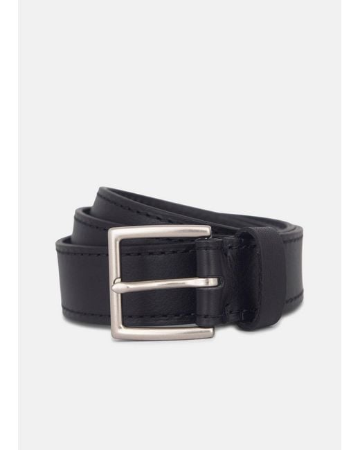 Vince Blue 35Mm Stitched Leather Belt for men