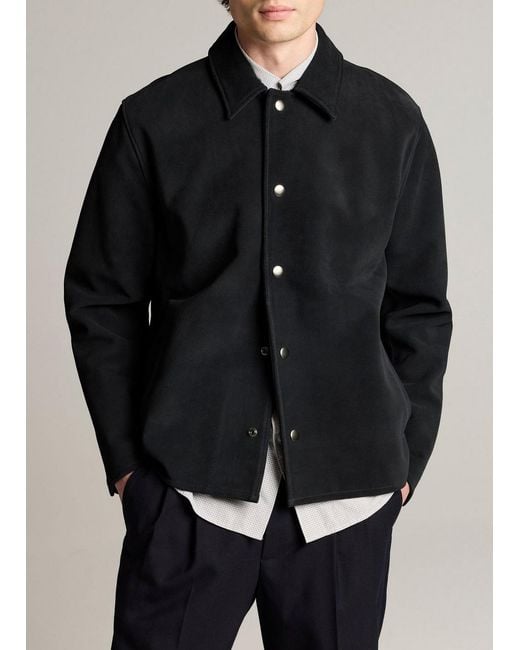 Vince Black Split Suede Coaches Jacket for men