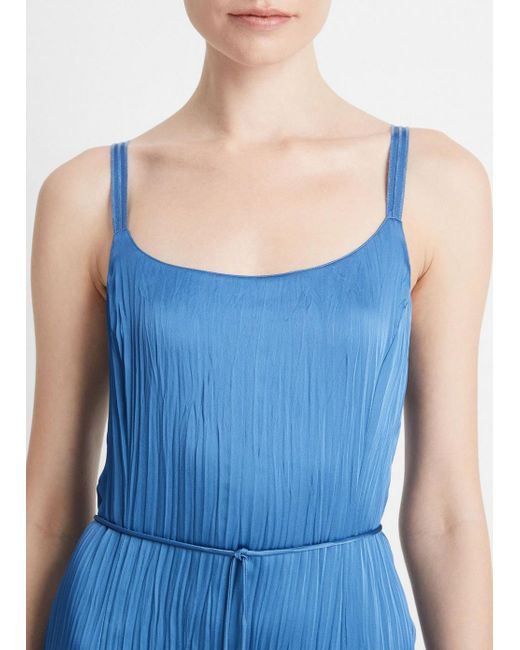 Vince Blue Relaxed Crushed Slip Dress
