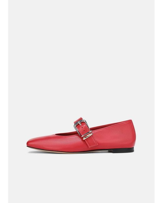 Vince Red Daniela Leather Mary Jane Flat