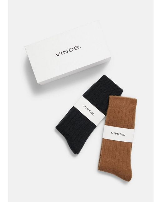 Vince White Cashmere Rib Sock Gift Set, Multicolor, Size Xs/s