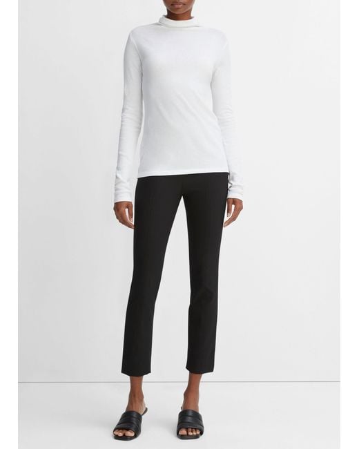 Vince White Essential Long Sleeve Turtleneck
