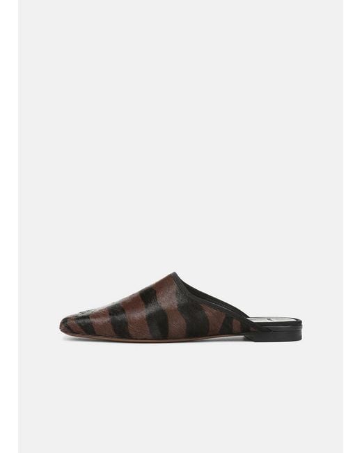Vince White Dakota Animal-Print Calf Hair Mule