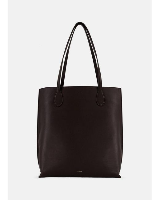 Vince Black Athene Nappa Leather Tote