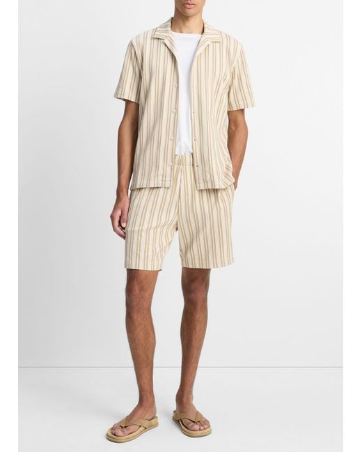 Vince Natural Jacquard-Stripe Cotton-Blend Short for men