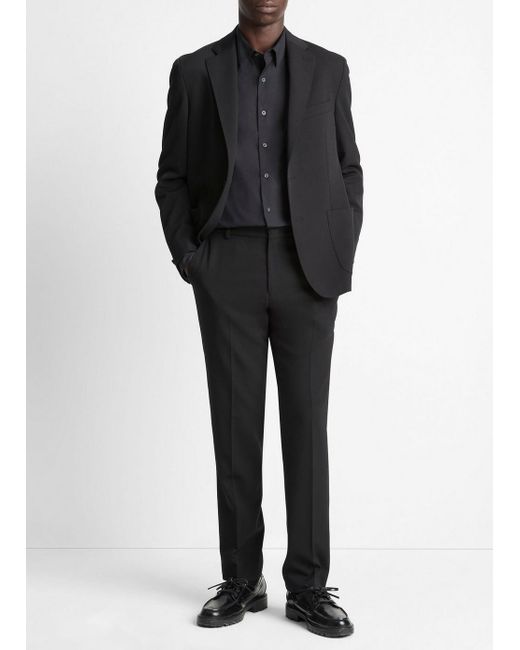 Vince Black Stretch-Wool Classic Pant for men