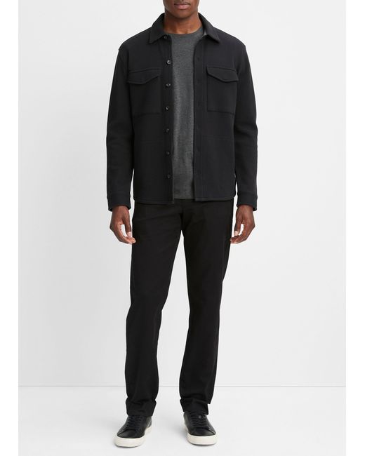 Vince Double-knit Piqué Shirt Jacket, Black, Size Xl for men