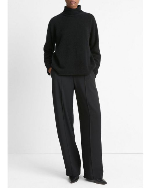 Vince Black Cashmere Boxy Turtleneck Sweater