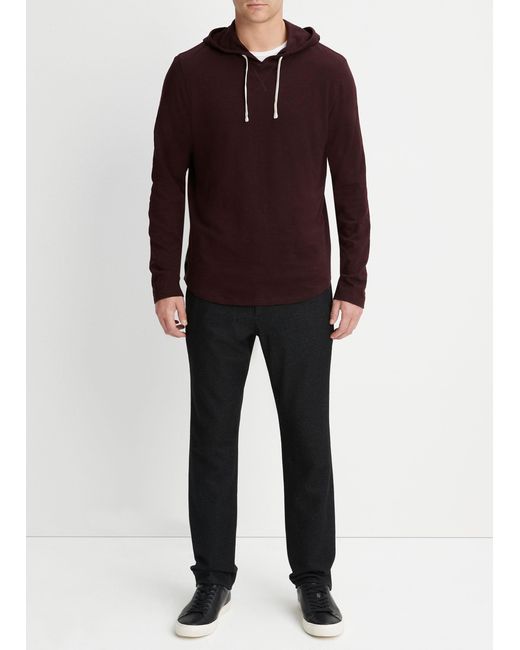 Vince Textured Cotton Hoodie, Red, Size S for men