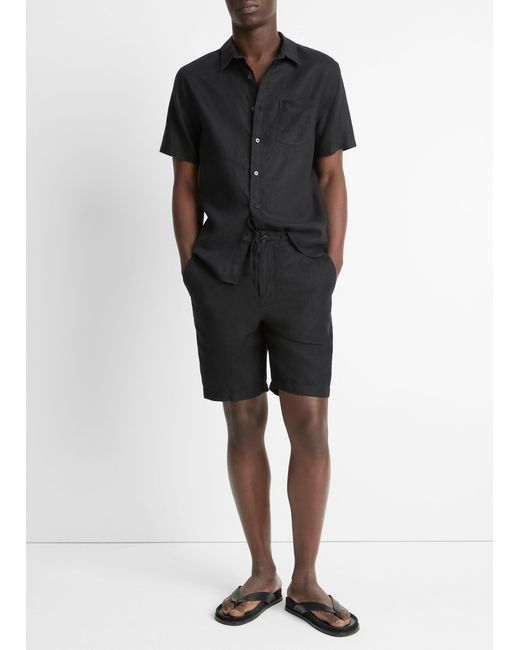 Vince Black Hemp Drawstring Short for men