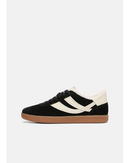 Vince White Oasis Suede & Shearling Sneaker
