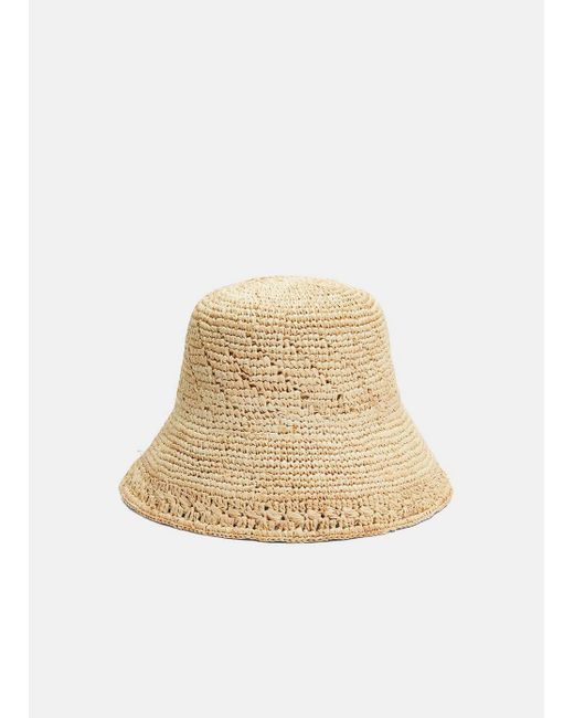 Vince Natural Straw Bucket Hat, Camel, Size L/xl