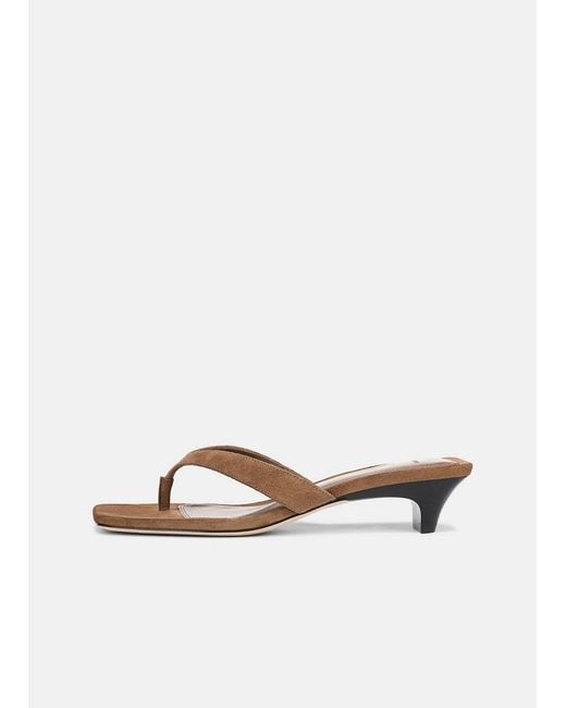 Vince White San Juan Suede Heeled Thong Sandal