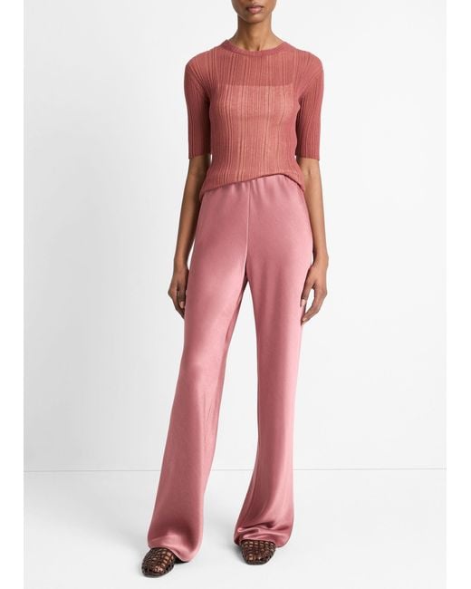 Vince Red Fluid Satin Bias Pant