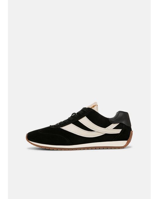 Vince White Oasis Suede And Leather Runner Sneaker