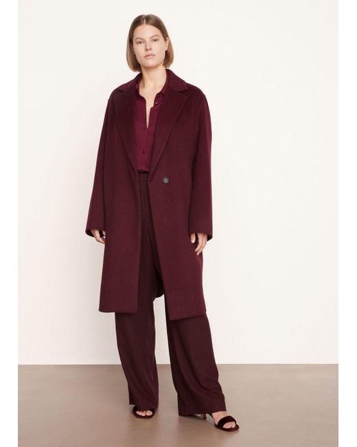 Vince Red Classic Straight Coat