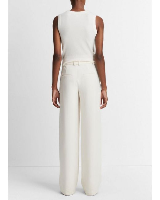 Vince Pintuck Wide-leg Pant, Off White, Size 12