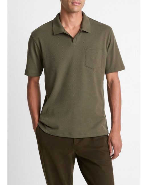 Vince Green Cotton-Blend Johnny-Collar Polo Shirt for men
