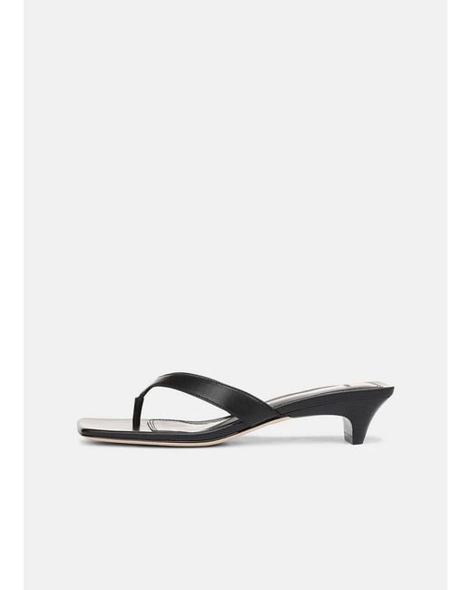 Vince White San Juan Leather Heeled Thong Sandal