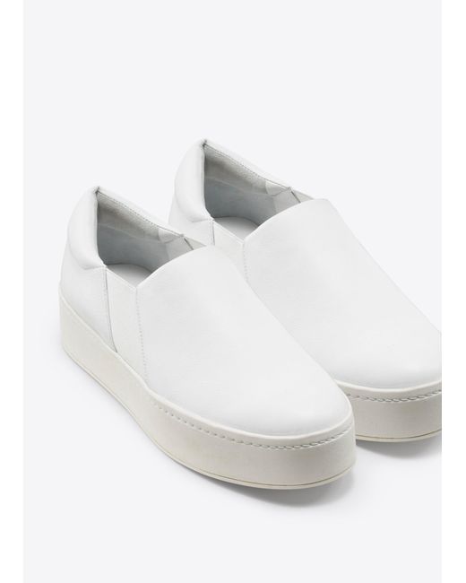 Vince Leather Warren Sneaker, White, Size 9